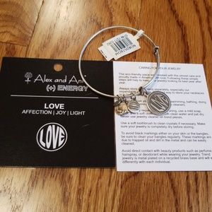 Alex and Ani love silver bracelet